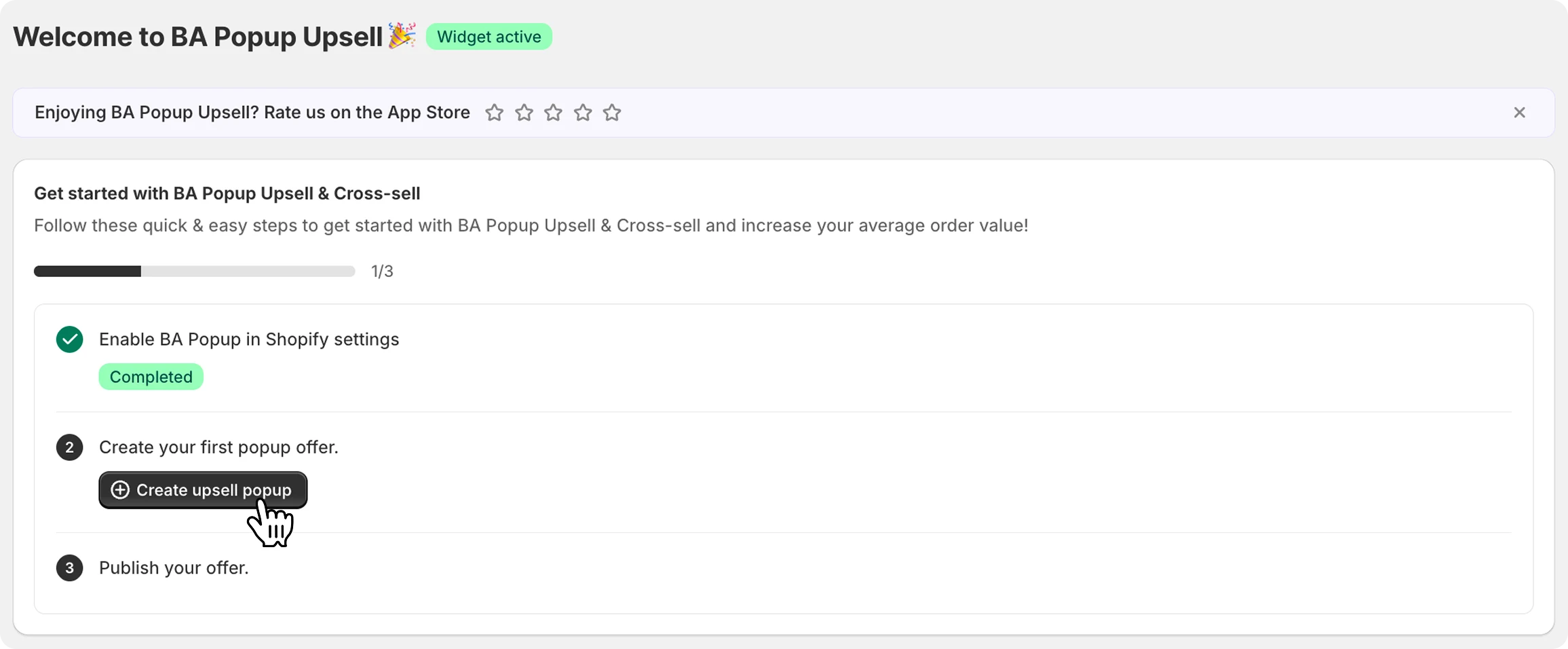 Popup type picker: choose a single-product upsell, multi-product cross-sell, or free-gift offer